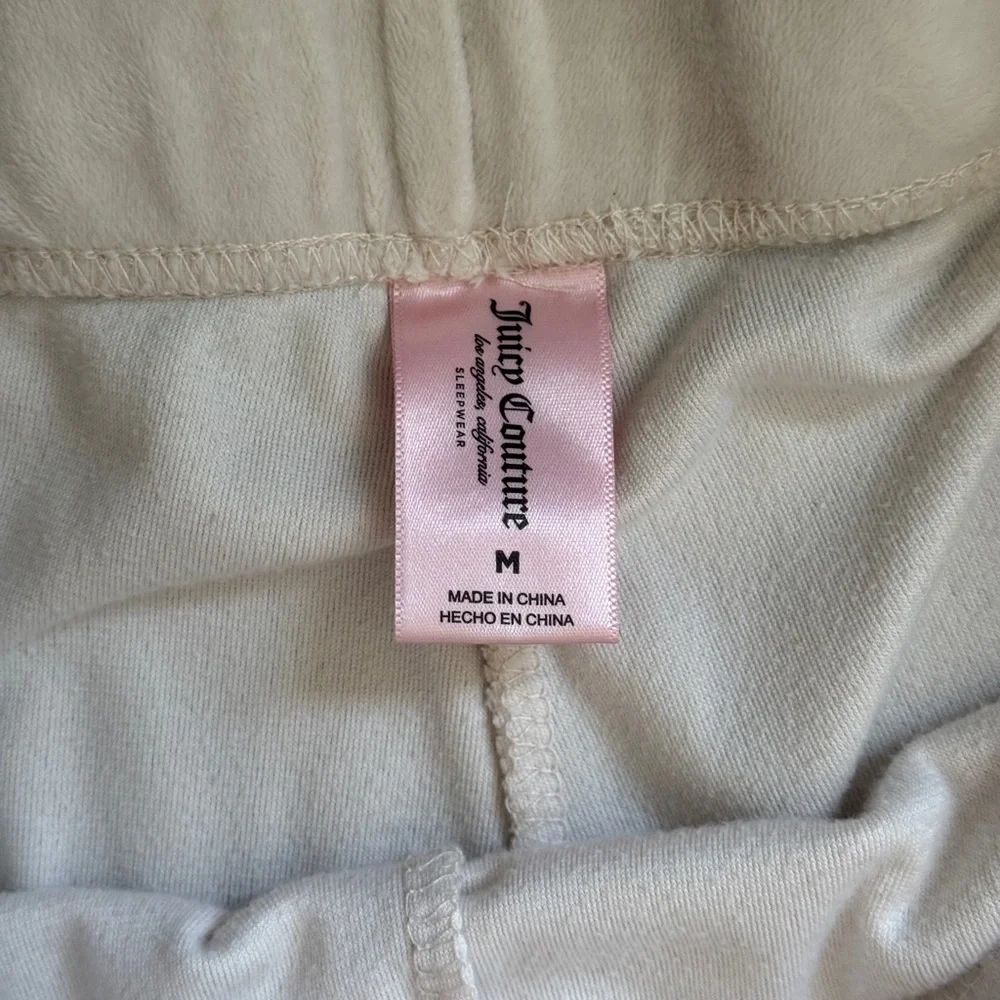 Juicy Couture Cream Rhinestone Y2K Logo Lounge Set Size M ✨ - Picture 10 of 13